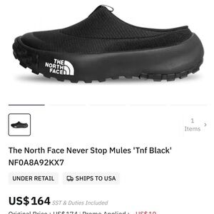 The North Face Black Never Stop Slip-On Mules